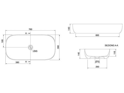 Раковина из сантехнического фаянса Scarabeo Glam 1803 80х40 накладная цвет белый - фото 3