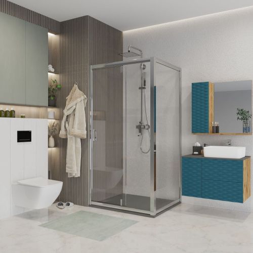 Душевой уголок Niagara Nova NG-63-9A-A70 90х70 стекло прозрачное профиль хром без поддона - фото 2