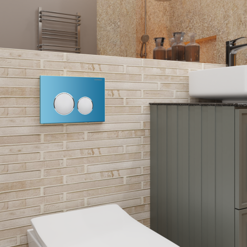 Клавиша смыва механическая CHARUS Bagliore FP.330.AQUABLUE.10 цвет синий - фото 3