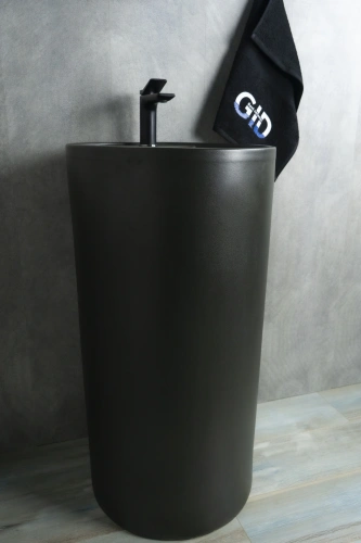 Раковина керамическая Gid Autonomo 81109 50х50 напольная цвет черный 1 отверстие под смеситель - фото 5