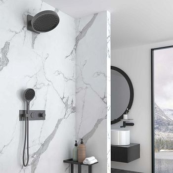 Душевая система Vincea VSFW-422TI3GM встраиваемая в стену цвет вороненая сталь с термостатом