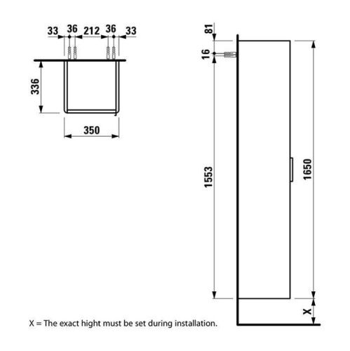 Шкаф-пенал Laufen Base 4.0267.1.110.263.1 40х170 цвет коричневый - фото 2