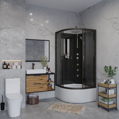 Душевая кабина Niagara Classic 65081434BKTG 90х90 четверть круга без крыши ориентация универсальная - фото 3