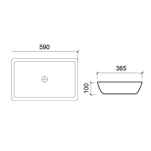 Раковина из сантехнического фарфора WesnaArt Ocean 4040-OCE12 60х40 накладная цвет белый - фото 2