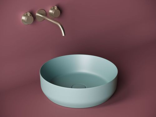 Раковина из сантехнического фарфора Ceramica Nova ELEMENT CN6022MLG 40х40 накладная цвет зеленый без отверстий под смеситель - фото 3