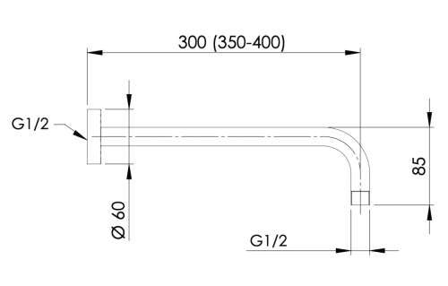 Кронштейн для верхнего душа Remer 343L30NO черный - фото 3