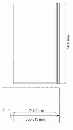 Душевая шторка на ванну Wasserkraft Berkel 48P 48P01-80RM 80х140 стекло матовое профиль хром ориентация правая - фото 5