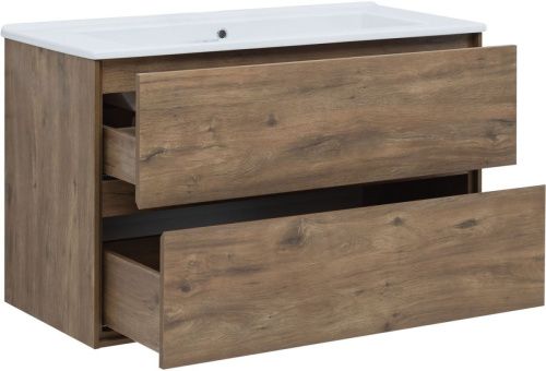 Тумба под раковину Aquanet Милан 00339971 110х50 подвесная цвет коричневый - фото 2