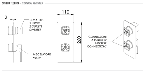 Смеситель для душа Remer Absolute AU92KB встраиваемый в стену хром - фото 2
