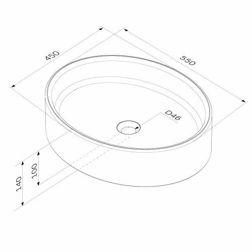 Раковина из сантехнического фарфора Am.Pm Func M8FWCC20550WG 60х40 накладная цвет белый без отверстий под смеситель - фото 5