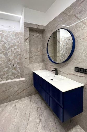 Тумба с раковиной Orka Moonlight 5001504 120х50 подвесная цвет синий - фото 4