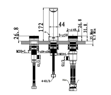 Смеситель Arrow AMP23872CP на раковину хром