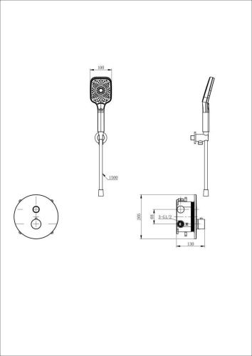 Смеситель для душа Wonzon & Woghand WW-D1017-A-CR встраиваемый в стену хром с термостатом - фото 2