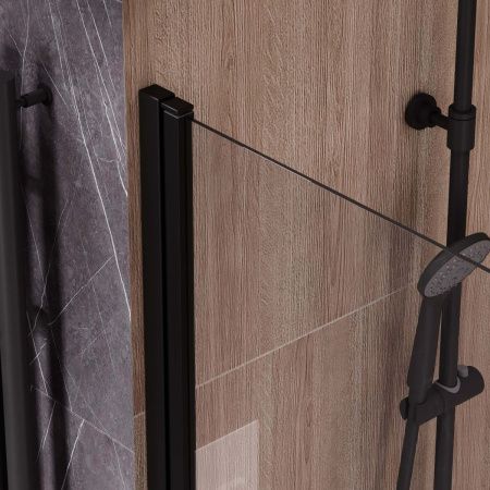 Душевая шторка на ванну Reflexion Slider RX15070CBL-23 70х150 стекло прозрачное профиль черный ориентация универсальная