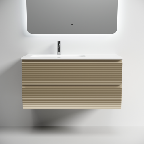 Тумба под раковину Sancos FOLK FL100LCP 100х40 подвесная цвет бежевый - фото 5