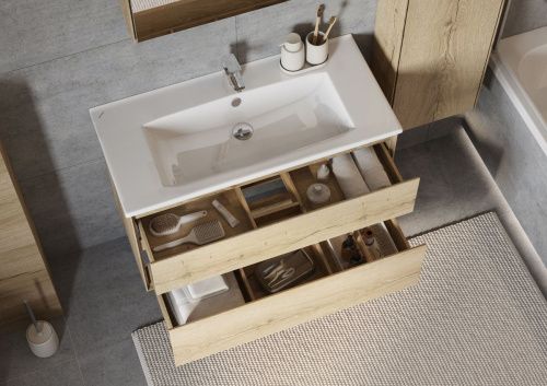 Раковина из сантехнического фарфора Santek Элина WH501627 100х50 накладная цвет белый - фото 4