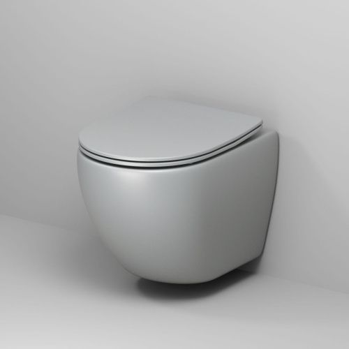 Унитаз подвесной Grossman Color GR-4455GLMS светло-серый с сиденьем микролифт безободковый каскадный смыв - фото 2