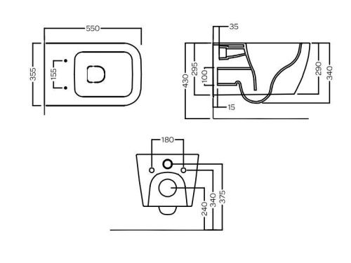 Чаша унитаза подвесная Hatria TECNA Y9DJ01 цвет белый без сиденья безободковая душевой смыв - фото 3