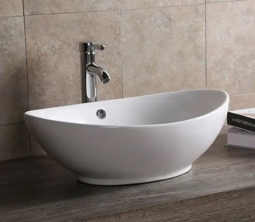 Раковина из сантехнического фарфора Cerutti SPA CR7027 60х40 накладная цвет белый без отверстий под смеситель