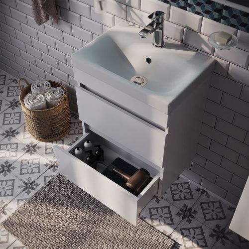 Тумба с раковиной Iddis Zodiac ZOD5CB0i95K 50х30 подвесная цвет белый - фото 3