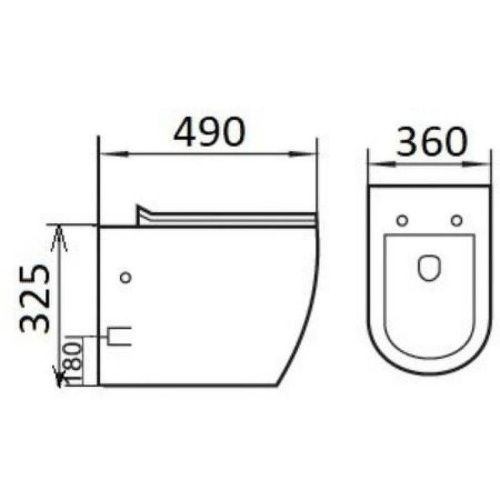 Унитаз подвесной Boheme Nero 961-SET-2-B цвет черный с сиденьем микролифт безободковый каскадный смыв - фото 2