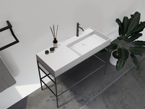 Консоль с раковиной Abber AS2647 120х50 напольная цвет черный - фото 4