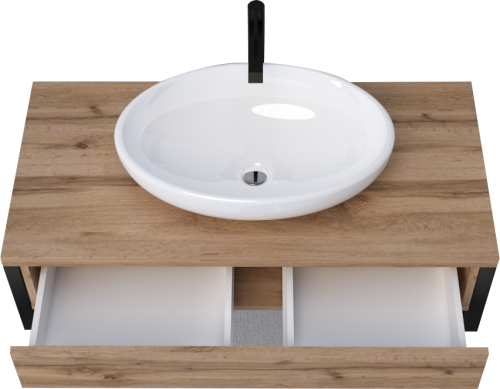 Тумба под раковину 1MarKa Grunge Loft У85843 90х50 подвесная цвет коричневый - фото 2