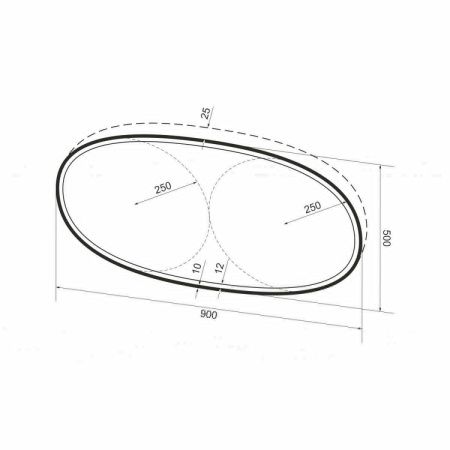 Зеркало с подсветкой Wellsee 7 Rays' Spectrum 172201610 90х50 подвесное