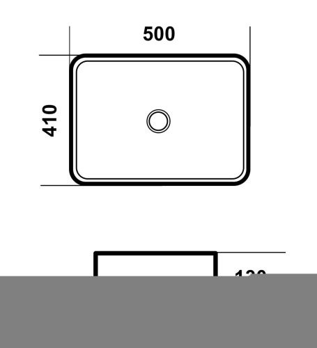 Раковина из сантехнического фаянса Grossman Falcon GR-3052 50х40 накладная цвет белый без отверстий под смеситель - фото 4