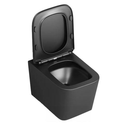 Унитаз подвесной Iberica Blanca Toledo mini IB.TLM.234.2B2 черный с сиденьем микролифт безободковый смыв торнадо - фото 3