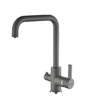 Смеситель для кухни Paulmark LOGAS Lo213021-GRM на мойку хром/серый