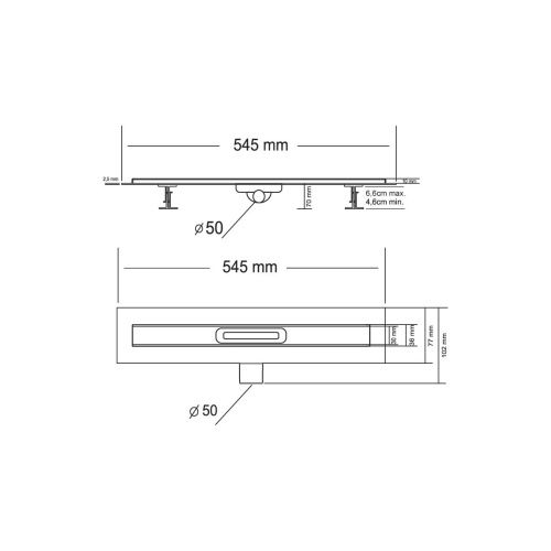 Душевой лоток Vincea CARMINE SAY.510.50.P.PITI 50х5 хром - фото 2