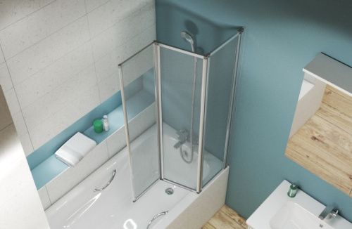 Душевая шторка на ванну Bravat Alfa BG100.5320A 100х140 стекло прозрачное профиль хром ориентация универсальная - фото 4