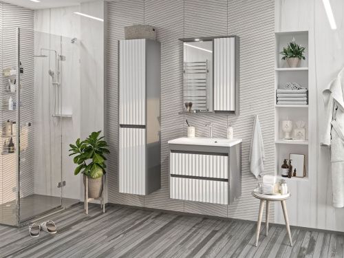 Зеркало-шкаф Brevita Balaton BAL-04065-01-01П 60х80 подвесной цвет белый/серый - фото 5