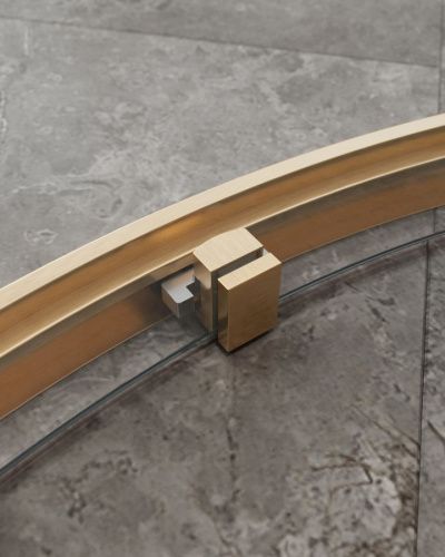 Душевой уголок Cezares MOLVENO MOLVENO-RH-1-120/90-C-BORO-IV 120х90 стекло прозрачное профиль золото без поддона - фото 4