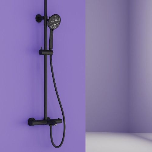 Душевая стойка Sancos Game SC3001MB настенная цвет черный с термостатом - фото 3