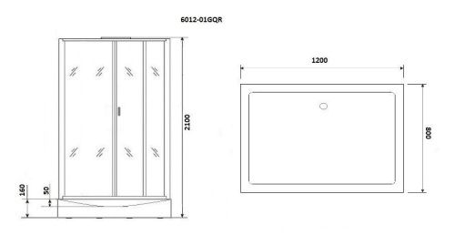 Душевая кабина Niagara Premium 60120114GQR 120х80 прямоугольная с крышей ориентация правая - фото 3