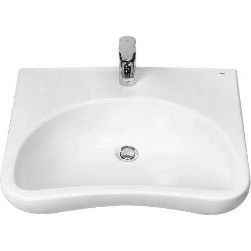 Раковина из сантехнического фарфора Roca Access ZRU9307659 60х60 подвесная цвет белый 1 отверстие под смеситель - фото 2