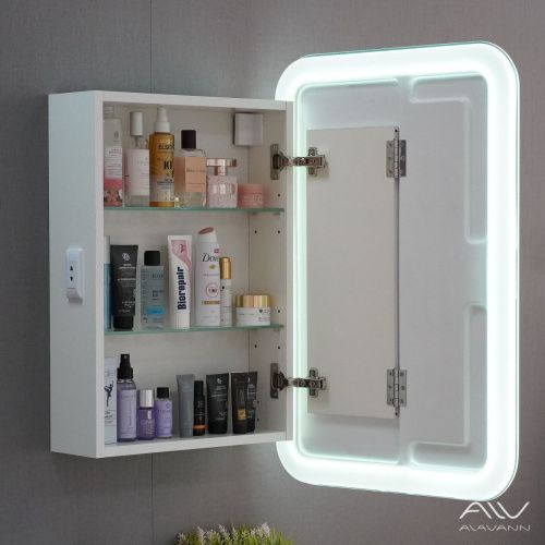 Зеркало-шкаф Alavann Cosmetic ALV1174001 50х80 подвесной цвет белый - фото 4