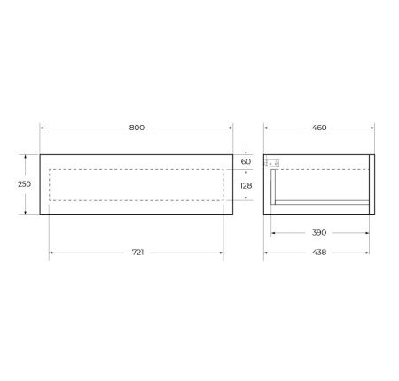 Тумба под раковину Cezares CADRO CADRO-80-1C-SO-BG-BLUM 80х50 подвесная цвет белый