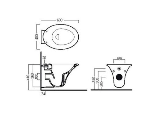 Чаша унитаза подвесная Hatria SCULTURE YXKN01 цвет белый без сиденья каскадный смыв - фото 3