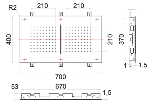 Верхний душ Remer 357SFR7040C 40х70 хром - фото 2