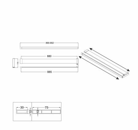 Полка в ванную комнату Niagara Nova NG9075B