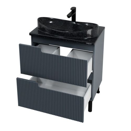 Тумба под раковину СанТа Альтаир 700502 70х40 подвесная цвет серый - фото 2