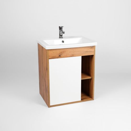 Тумба под раковину Viant Бостон VBOS60CO-T1STP 60х40 подвесная цвет белый