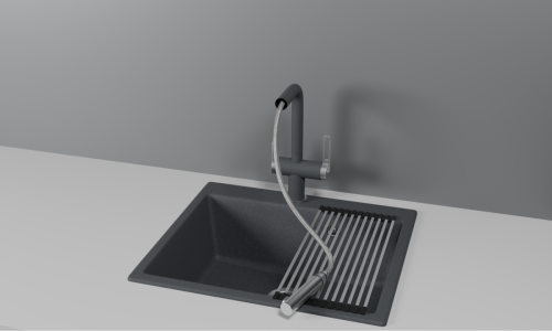 Смеситель для кухни Granula 8170, ГРАФИТ на мойку серый - фото 2