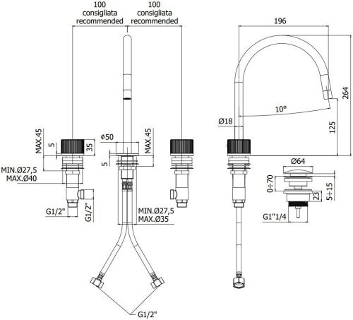 Смеситель Paffoni Jo JO052NO на раковину черный - фото 2