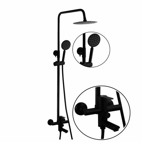 Душевая стойка Fashun A52401-7A настенная цвет черный - фото 2