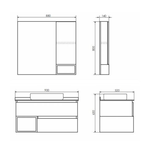 Тумба с раковиной Comforty Прага 00-00014424CF 90х50 подвесная цвет серый - фото 2