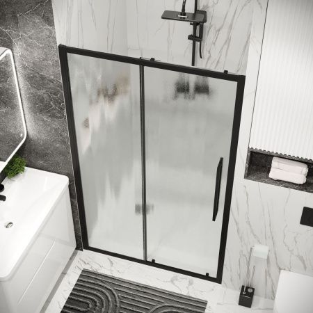 Душевая дверь Grossman Cosmo 100.K33.02.120.21.02 120х195 стекло текстурное профиль черный